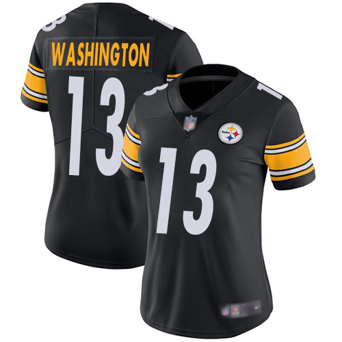 Women Pittsburgh Steelers Football 13 Limited Black James Washington Home Vapor Untouchable Nike NFL Jersey